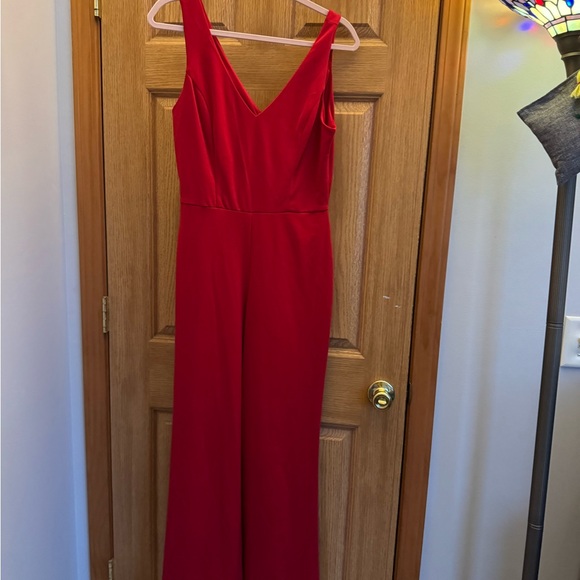 Crystal Sky Red Sleeveless Jumpsuit - Picture 2 of 4